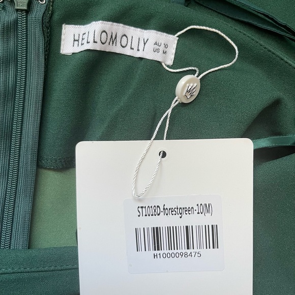 VELVET ROSES DRESS FOREST GREEN - Picture 5 of 5